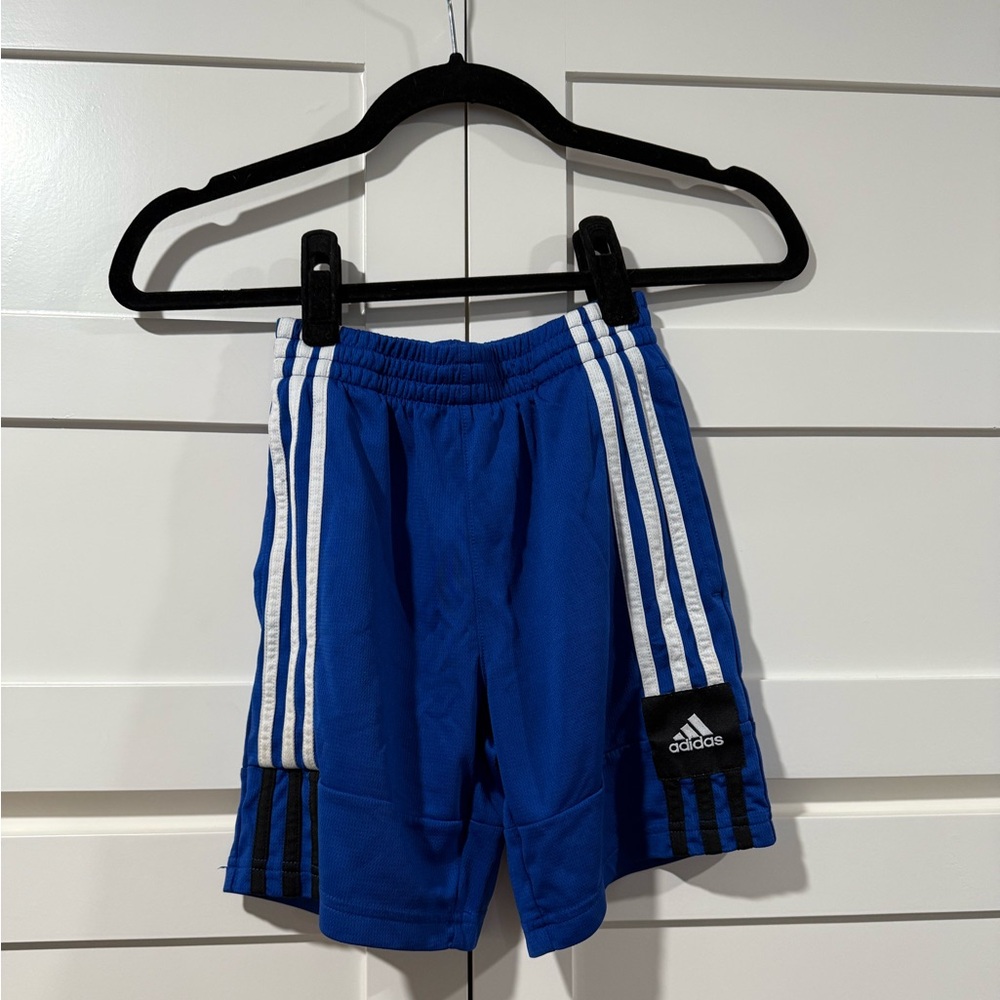 Adidas Royal Blue Shorts with White Stripes
